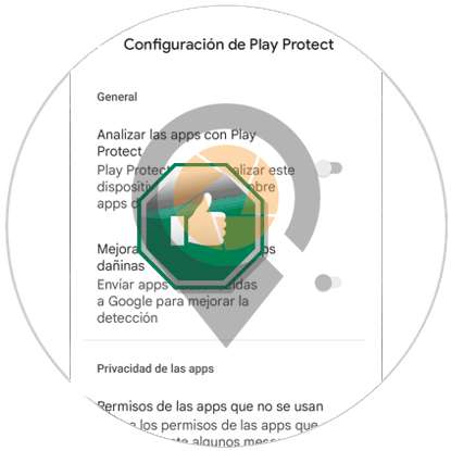 Play Protect desactivado