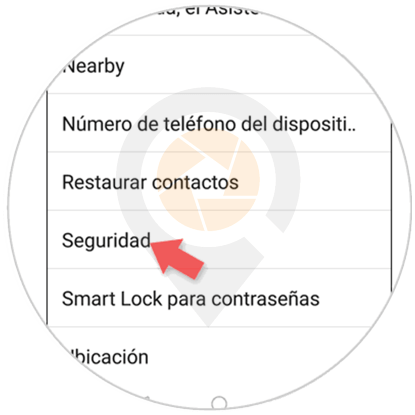 Seleccionar Seguridad