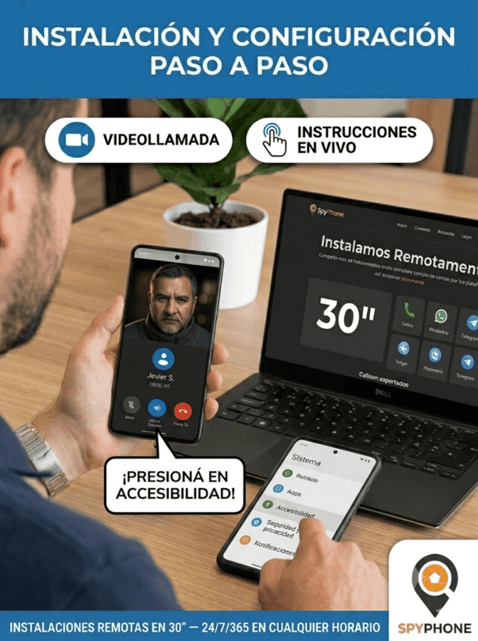 Instalación remota de SpyPhone por videollamada