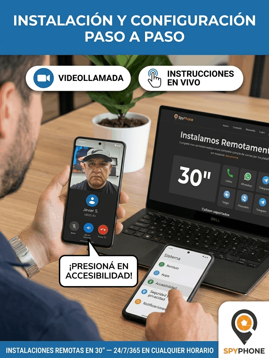 Instalación remota de SpyPhone por videollamada